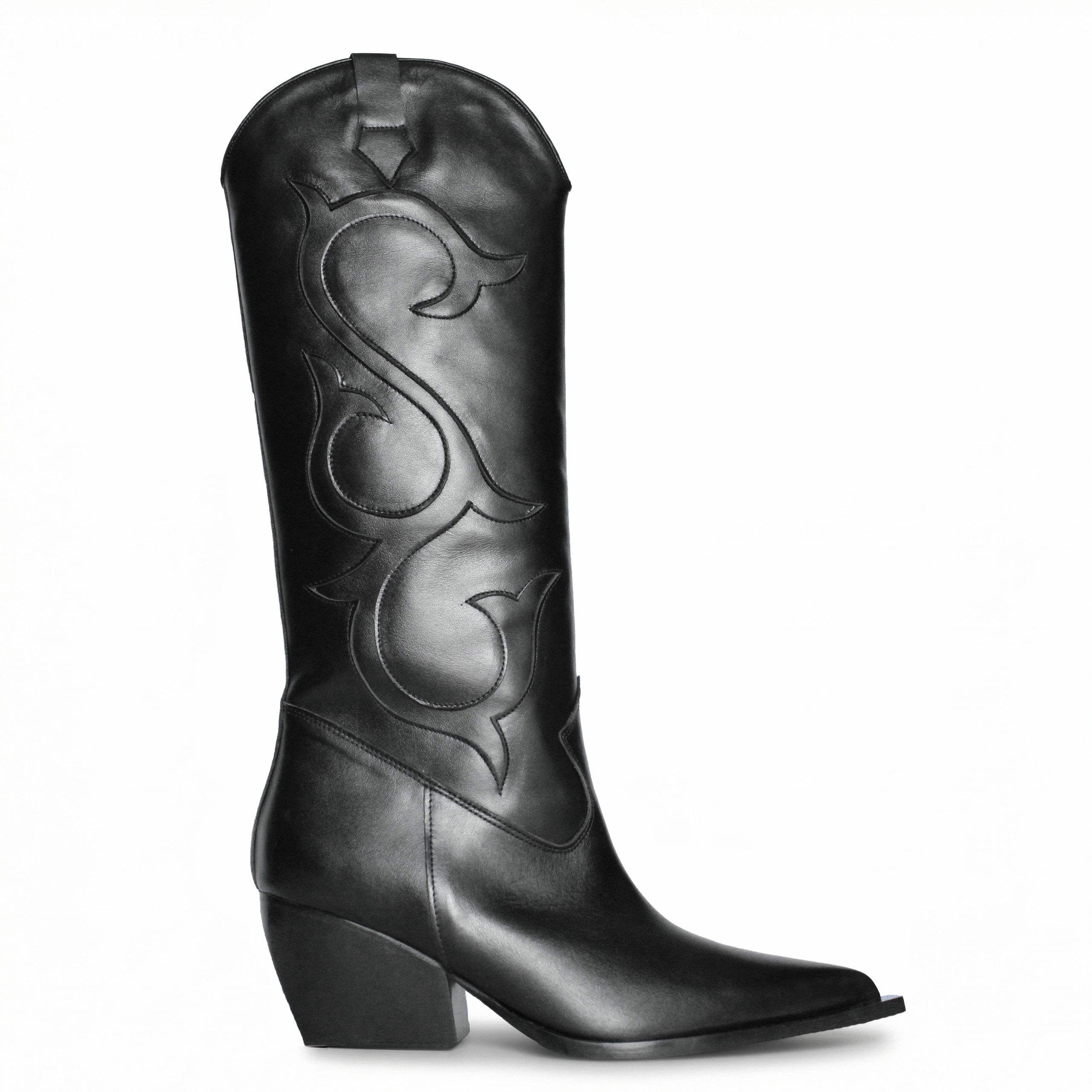 Annie Cowboy Boot Black