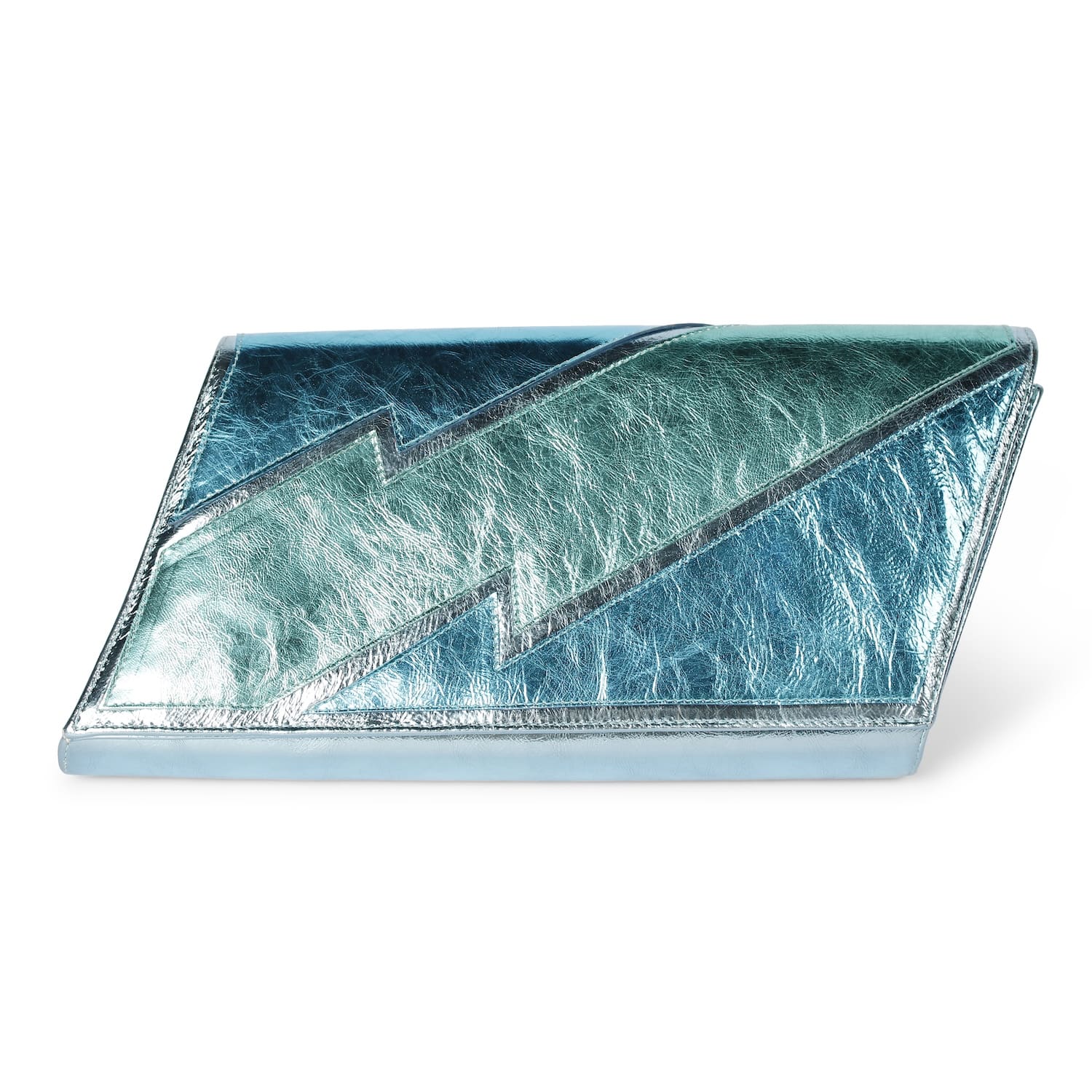 Metallic Aqua Blue Clutch Bag
