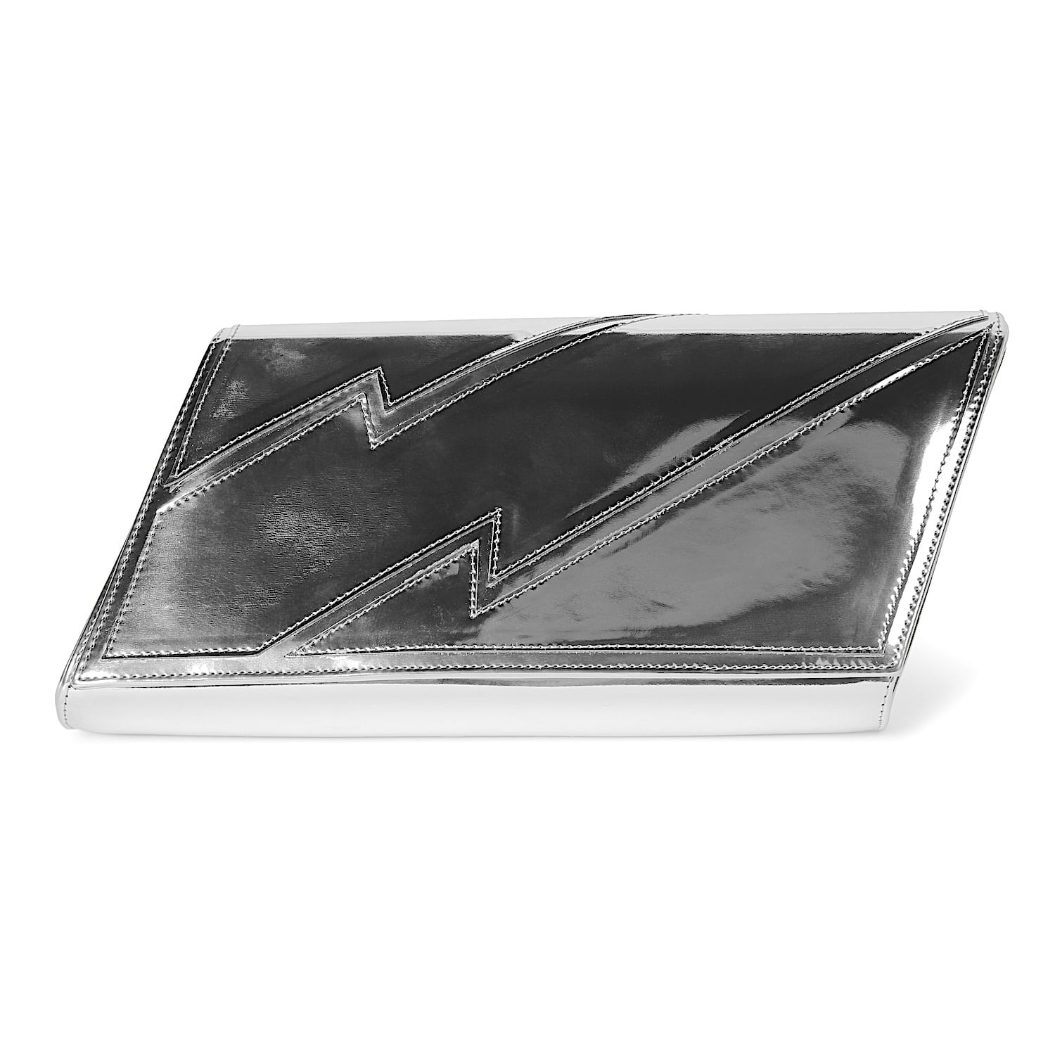 High Shine Silver Clutch Bag