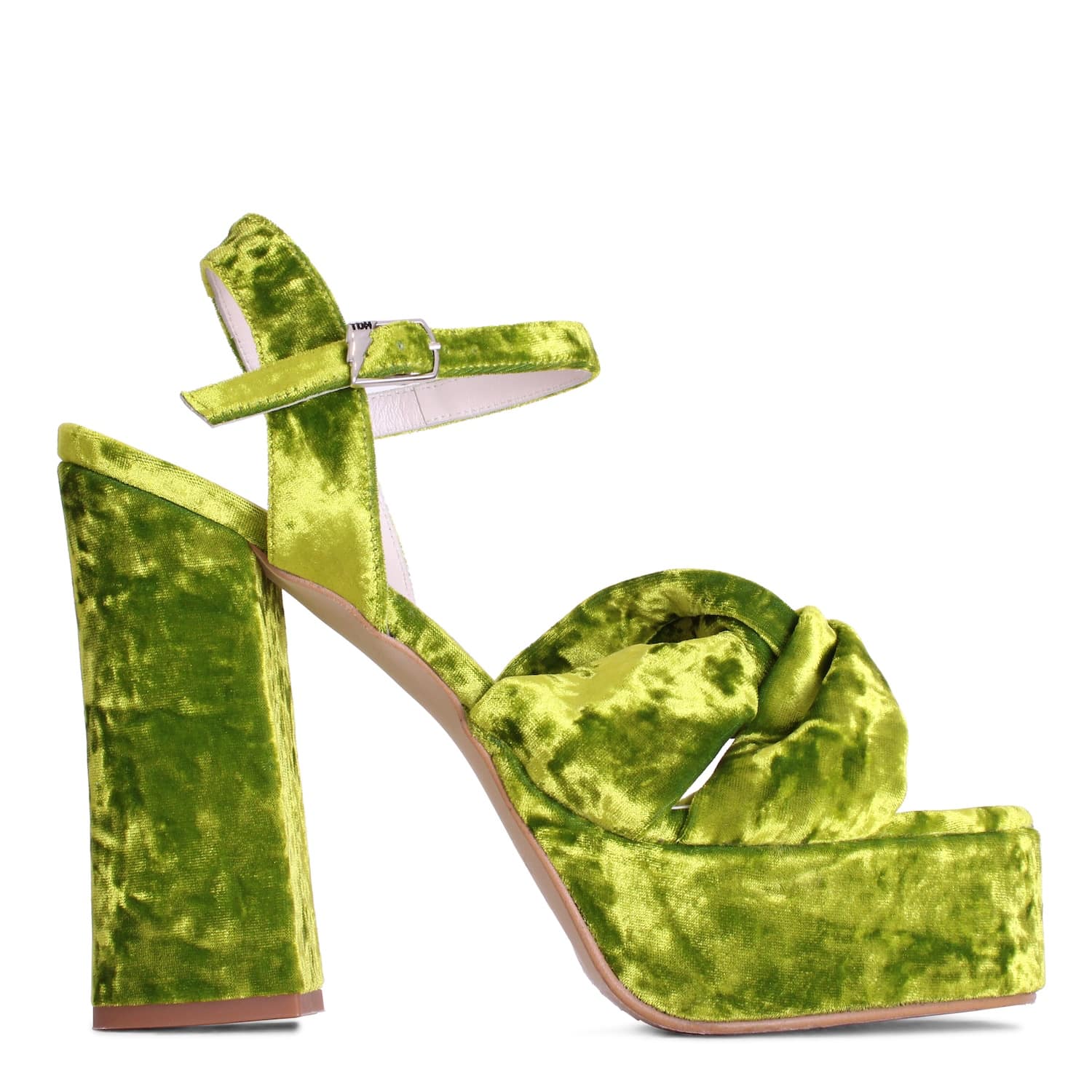Tyla Green Velvet Platform Heel