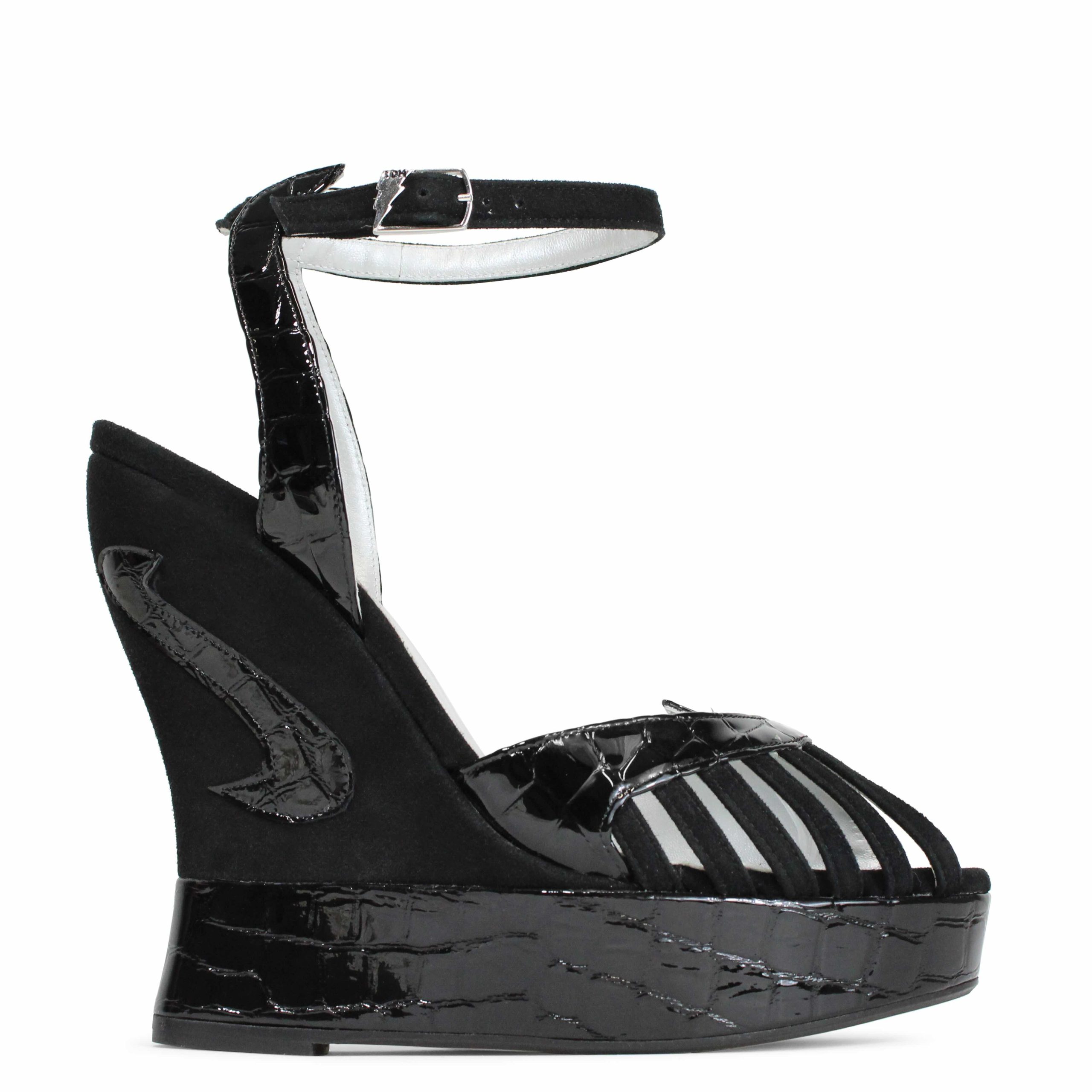 Margaux Black Wedge Heels