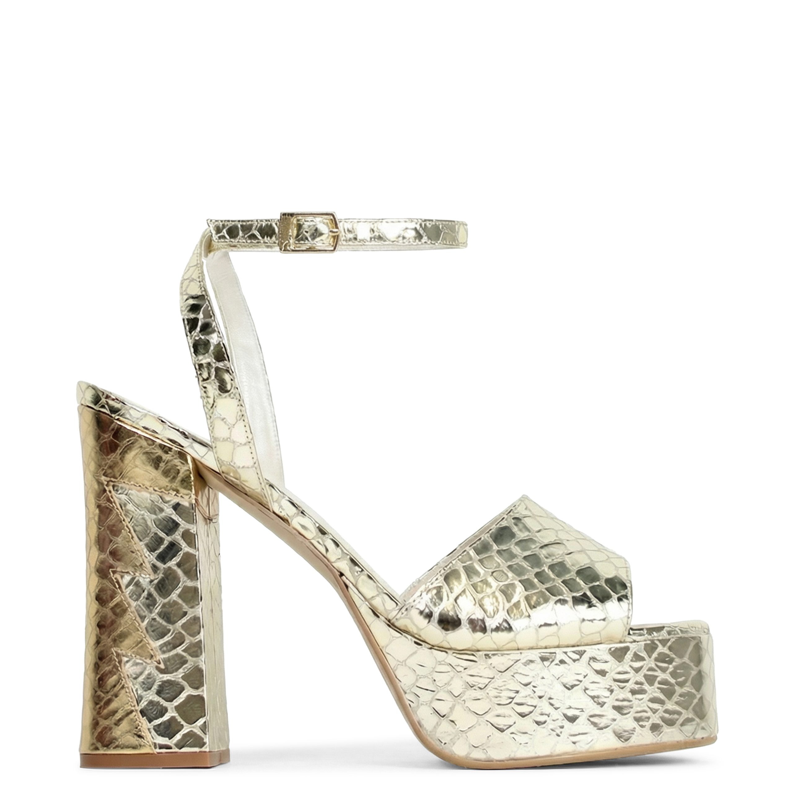 Nova Bolt Gold Platform Heels