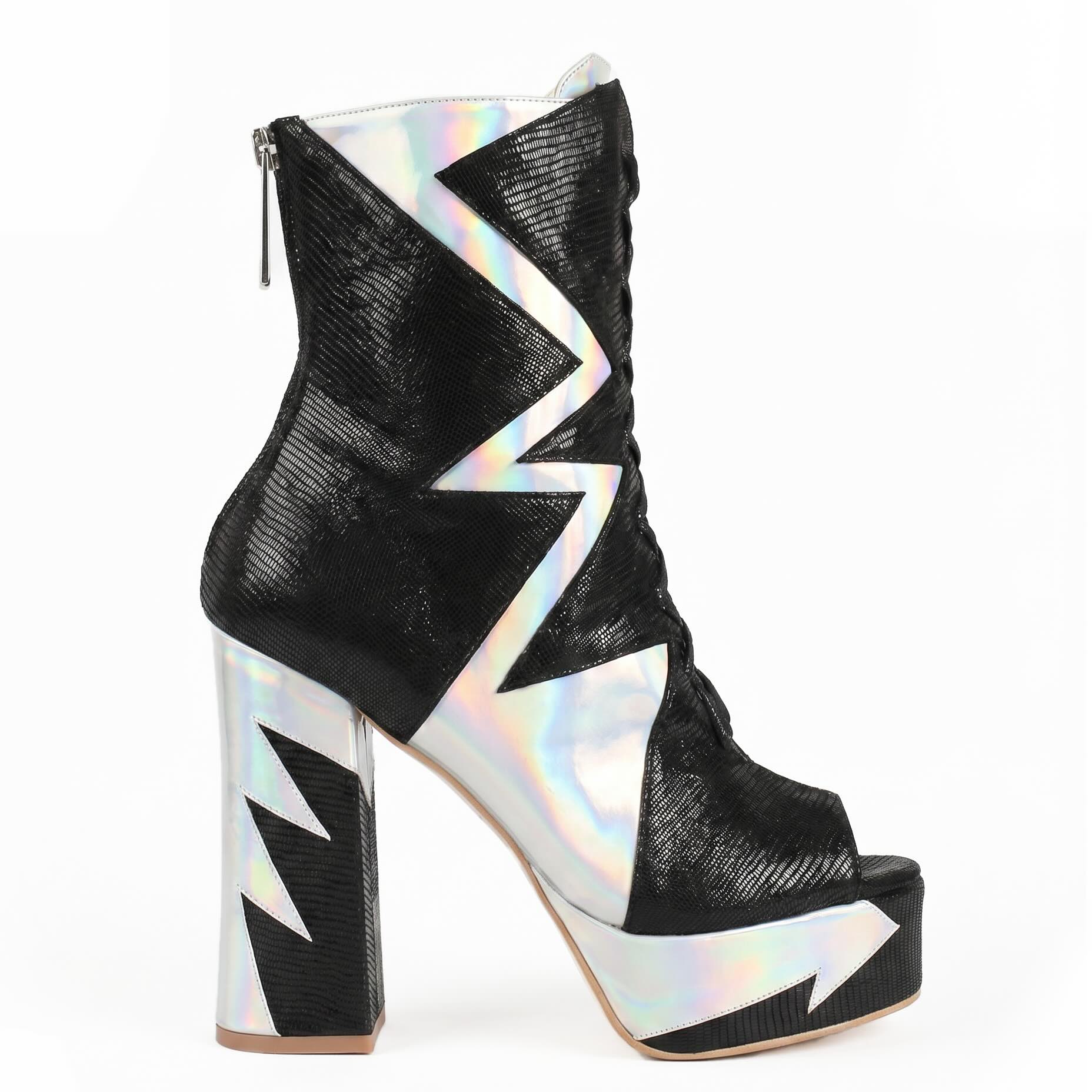 Stella Black Silver Boot