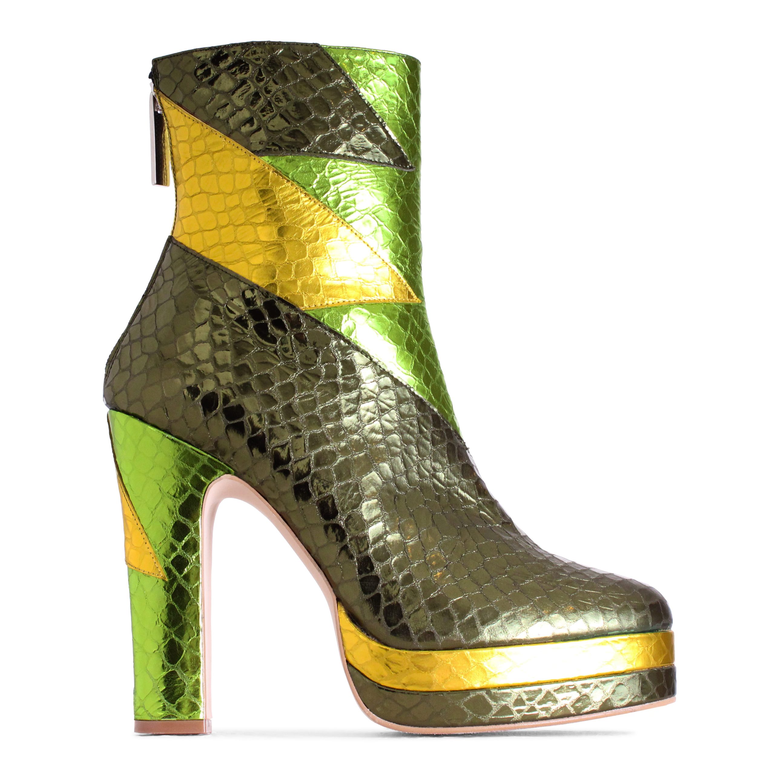 Aria Green Platform Ankle Boots
