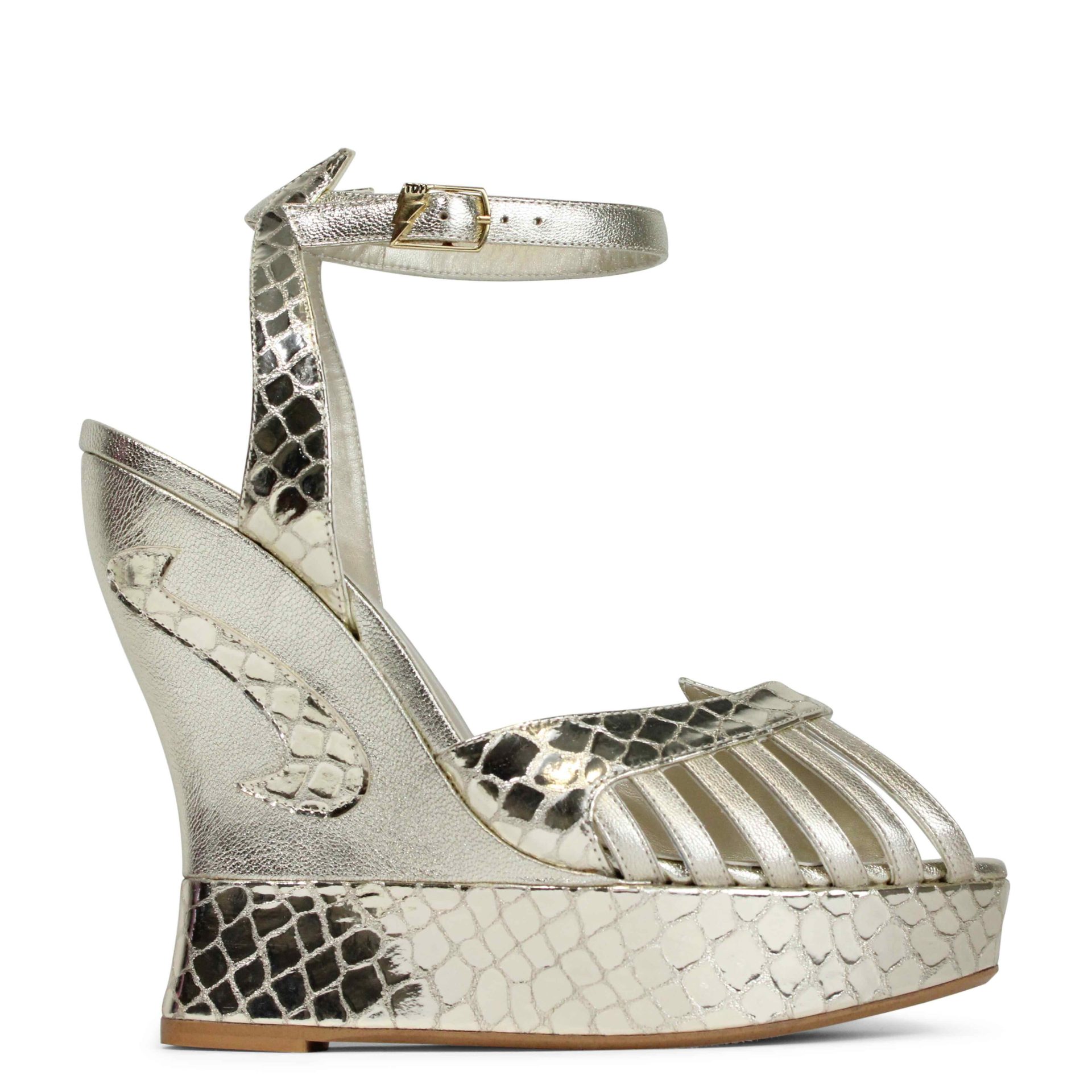 Terry de Havilland Margaux Gold Wedges 4