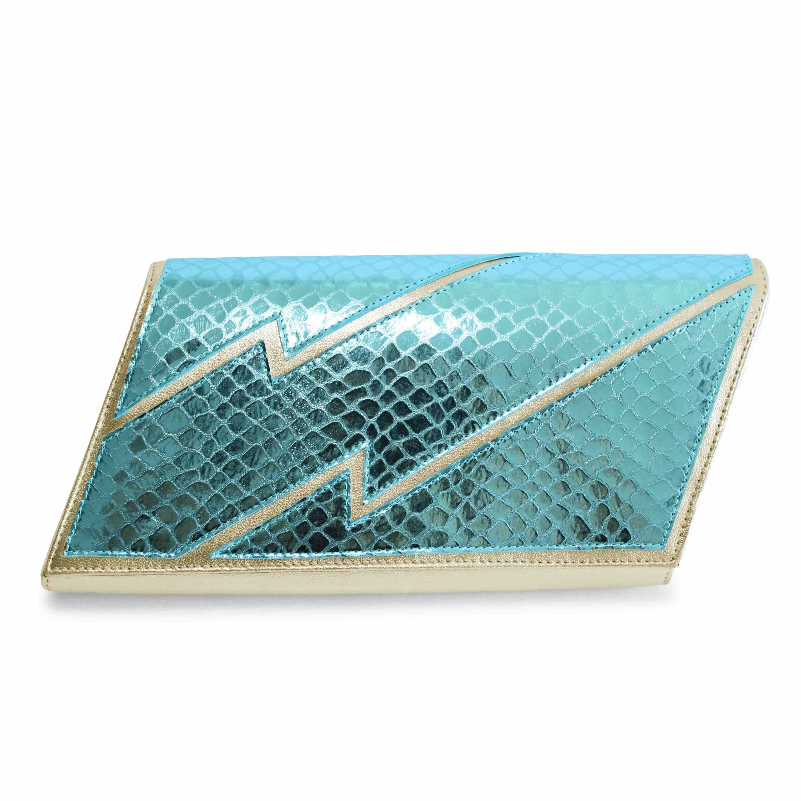 Mia Blue Gold Clutch Bag