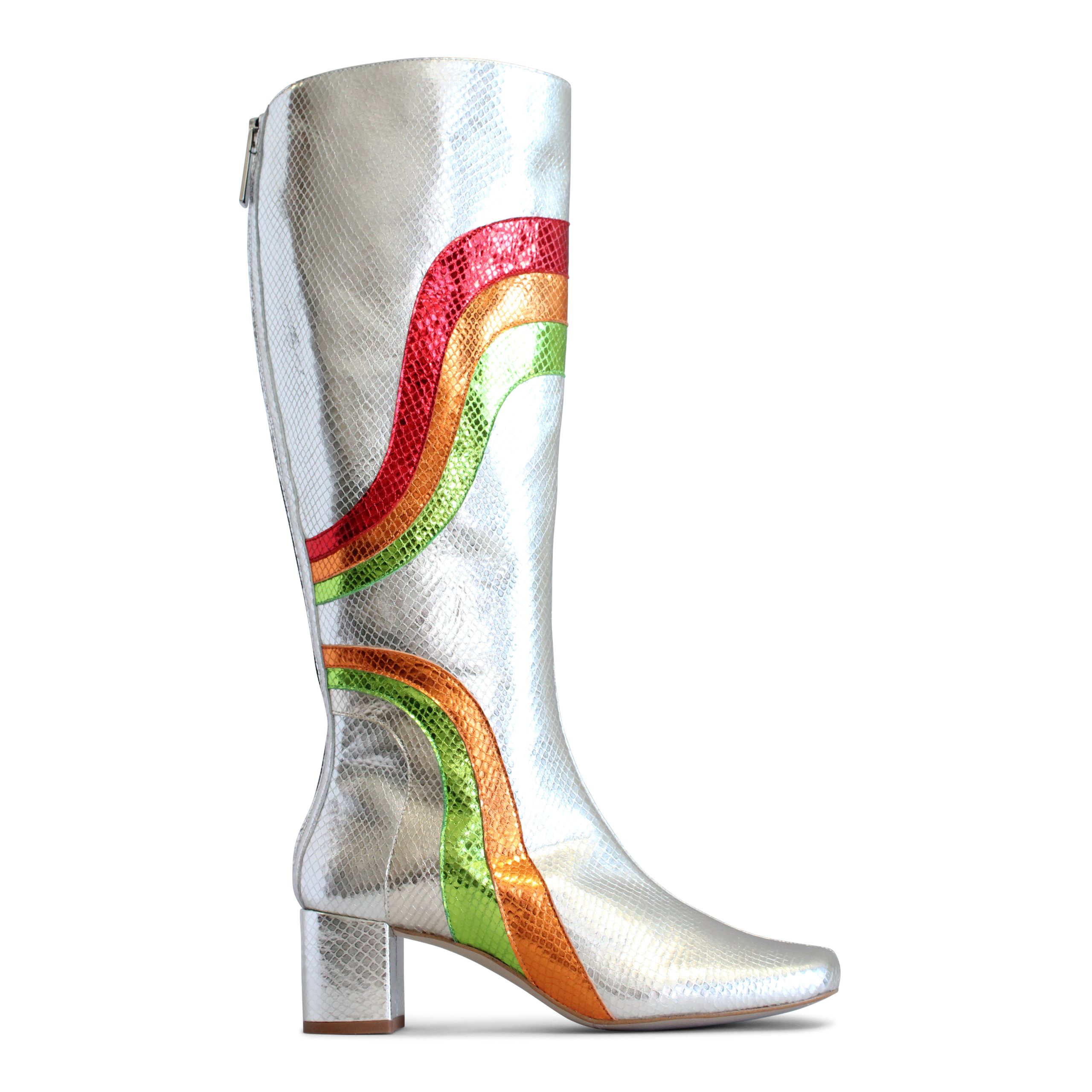 Val Silver Rainbow Boots