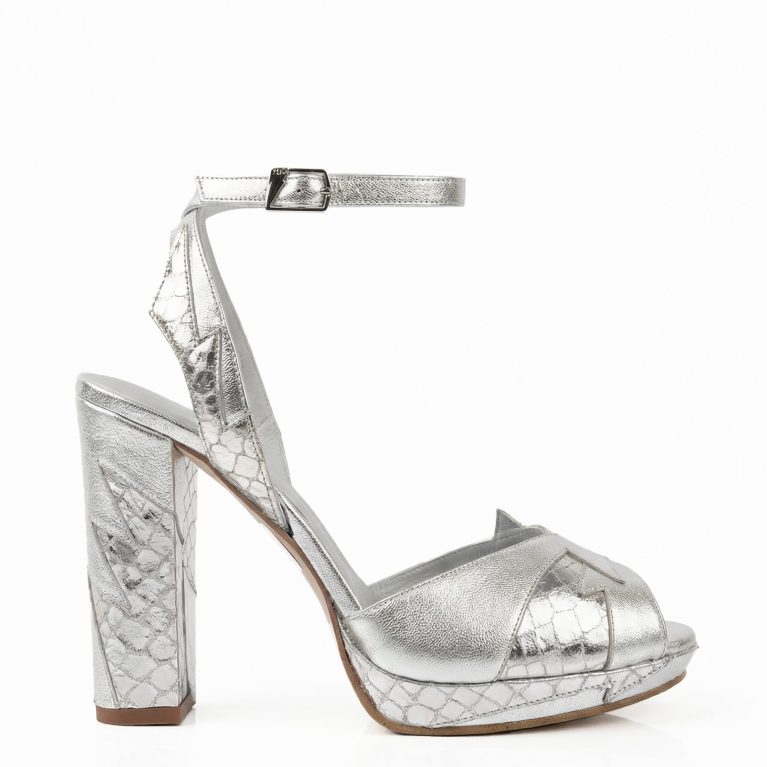 Zia Mid Silver Platform Heels