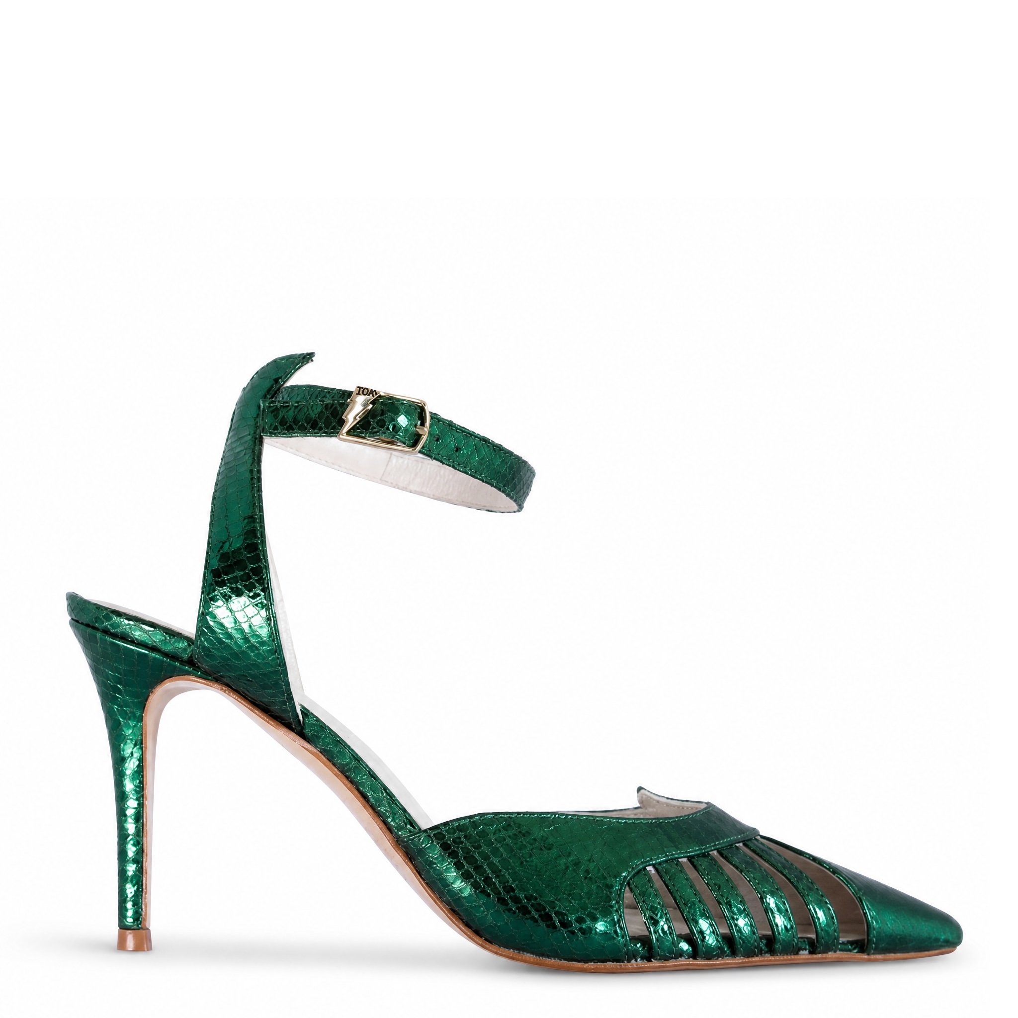May Jewel Green Heels